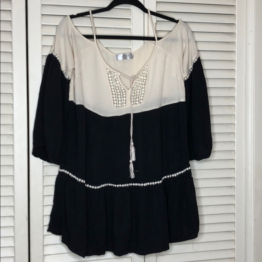 Bohemian black and white summer dress boho